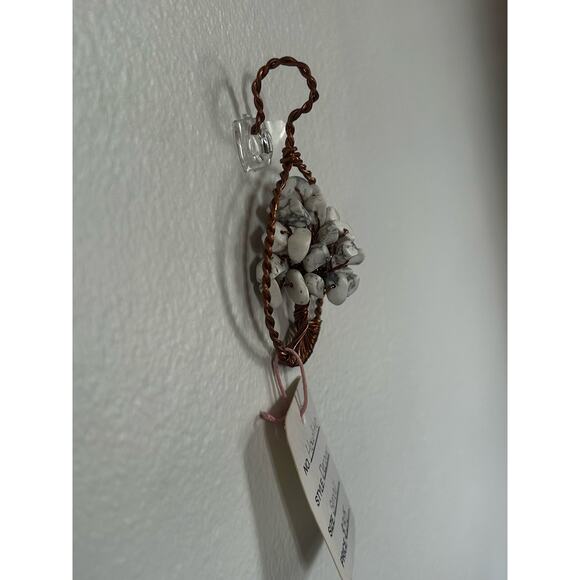 Handmade Wirewrapped Copper and Howlite Crystal Tree of Life,2-3inch Wall Decor - Picture 4 of 5